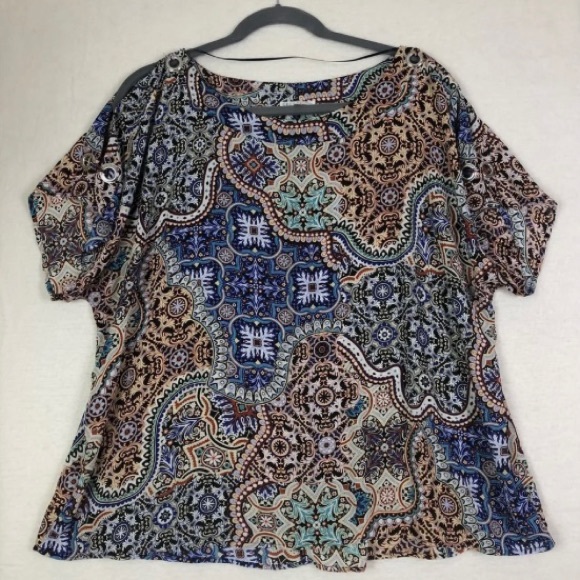 Venezia Tops - Spense Plus size Women’s Multicolored Blouse 2XL